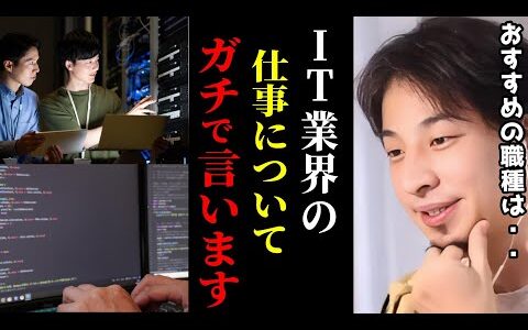 【ひろゆき】IT業界の仕事について正直言います..ITエンジニアの将来性は●●です。/エンジニアの仕事まとめ/SIer/自社開発/SES/キャリア/転職/kirinuki/論破【切り抜き】