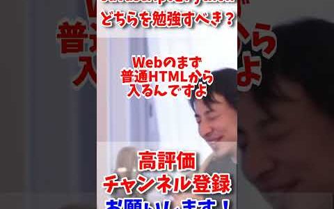 JavascriptとPythonどちらを勉強するべき？【ひろゆき】【切り抜き kirinuki 論破 プログラミング Jacascript Python プログラマ SE Web】
