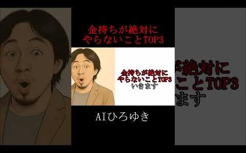 【AI×ひろゆき】金持ちが絶対にやらないことTOP3  #shorts #ひろゆき #雑学 #お金 #パロディ #プチ知識