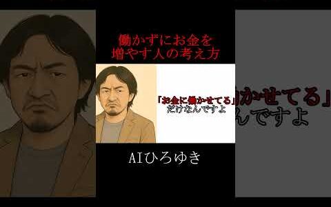 【AI×ひろゆき】働かずにお金を増やす人の考え方   #shorts #ひろゆき #雑学 #お金 #パロディ #プチ知識
