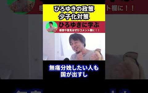 【ひろゆき】ひろゆきが考える少子化対策がすごい【切り抜き/お金/費用/国/出産/育児/異次元の少子化対策】