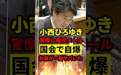 【炎上覚悟】小西ひろゆき、自爆発言で大炎上！官僚にメール指示の裏工作暴露 #政治 #国会 #もう国民は黙っていない