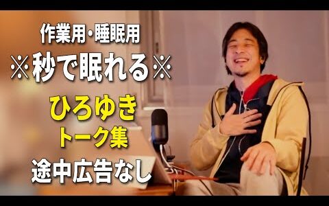 【睡眠用強化版ver.3.1】秒で眠れるひろゆきのトーク集 Vol.846【作業用にもオススメ 途中広告なし 集中・快眠音質・音量再調整】※10分後に画面が暗くなります